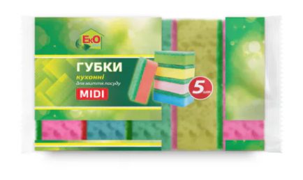 Губка кухонна Міді 5 шт. EkO+